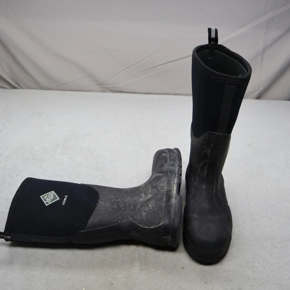 Muck Unisex M9 W10 Rain Boots Black Chore Steel Toe Waterproof Utility 010022